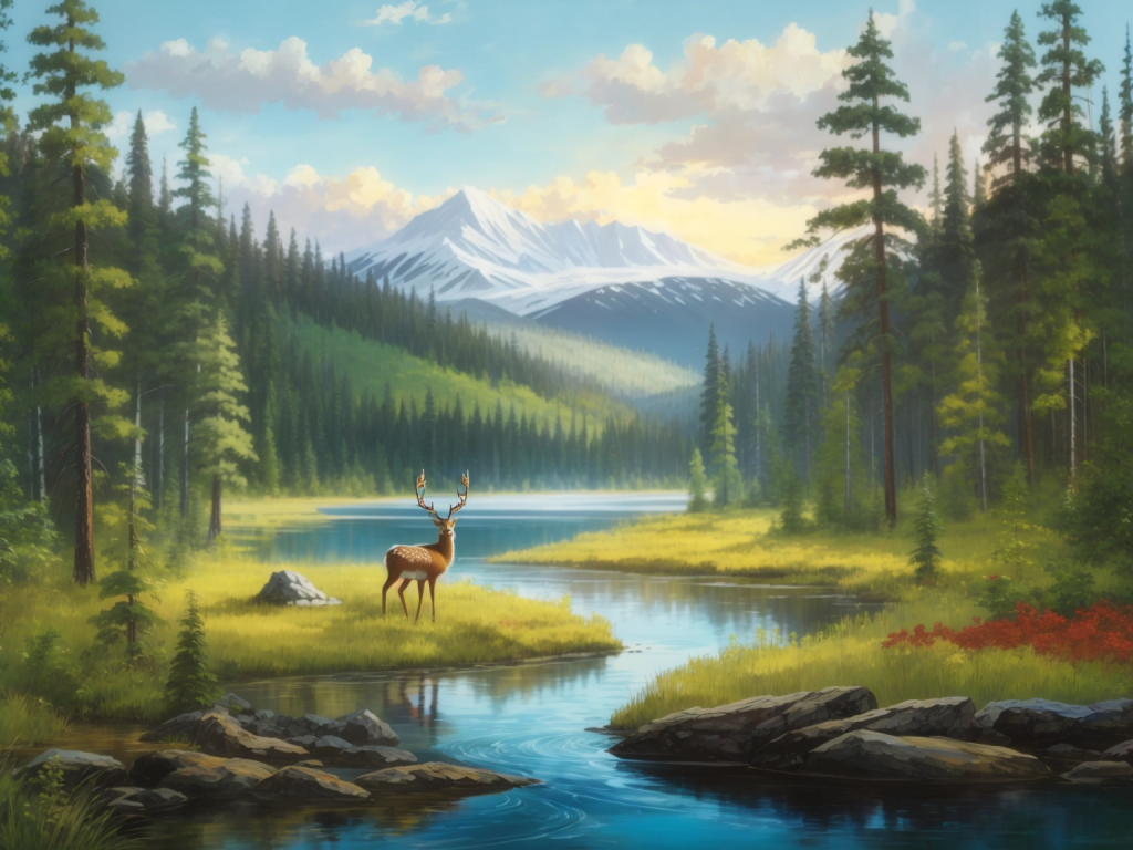 DreamShaper_v7_the_forest_is_bright_and_beautiful_the_taiga_wi_0_1.png
